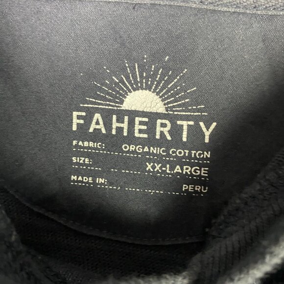 Faherty Sunwashed Slub Hoodie Men's XXL Blue Gray Organic Cotton 2XL MKC0096 - Picture 4 of 9